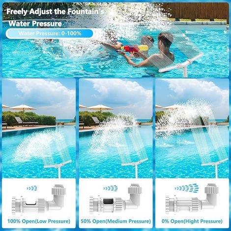 Fontaine de Piscine Réglable 2 en 1 - Accessoires à Double Jet pour Piscine Hors-Sol / Souterrain - Arrosage de Jardin Extérieur (1/5)