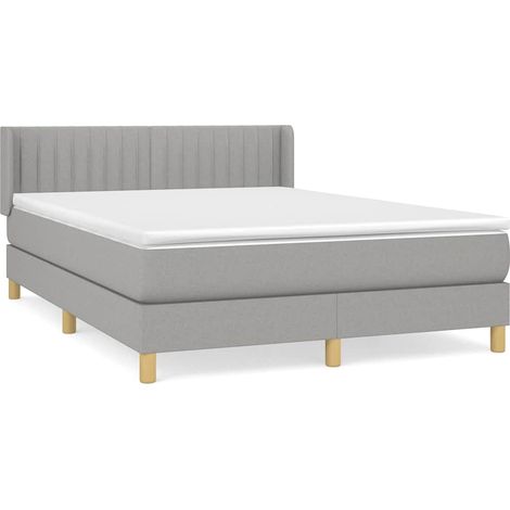 Maison Exclusive - Giroletto a Molle con Materasso Grigio Chiaro 140x200cm Tessuto (1/5)