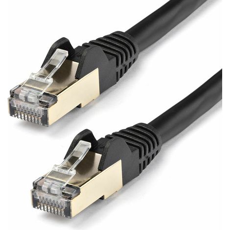 Cable startech red rj45 cat 6a 10m black (1/2)