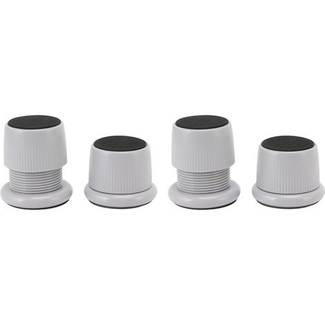 Lot de 4 rehausseurs de meubles réglables en hauteur, résistants à l'usure et antidérapants, pour machine à café ou canapé (gris) (1/5)