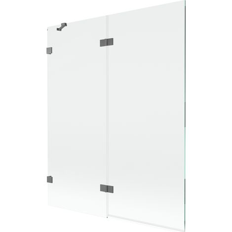 Mexen Lunar paroi de baignoire 2 volets gauche 140 x 150 cm, transparent, gun metal - 897-140-100-95-00-L (1/5)