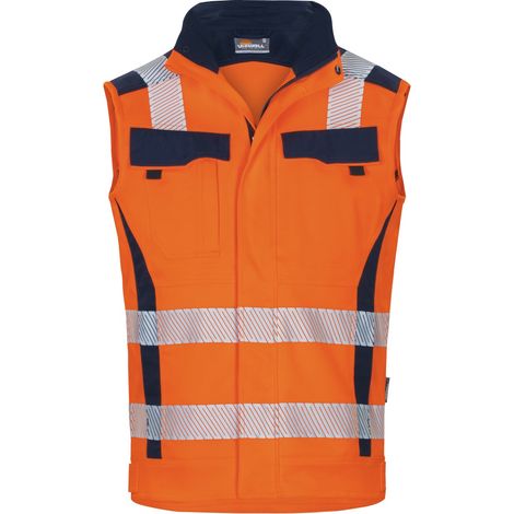 Vizwell Warn-Weste VWT189 Flex-HiVis M leuchtorange/marine