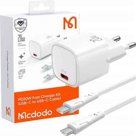 Chargeur rapide Mcdodo pour iPhone, câble USB-C 20 W (1/5)