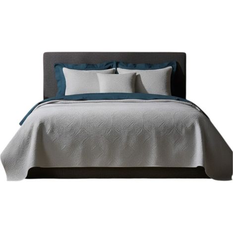 Couvre lit + taies 220 x 240 cm Romane gris clair