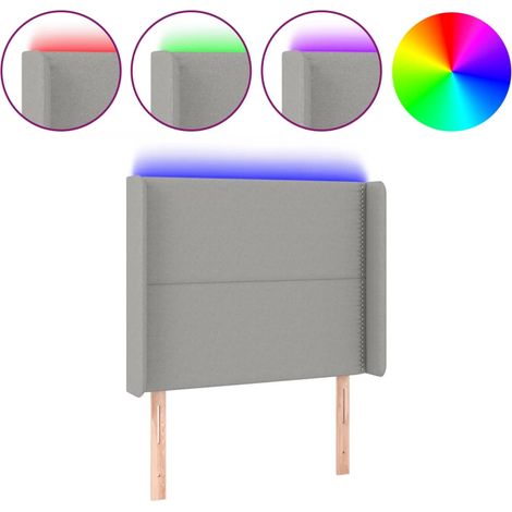 Maison Exclusive - Cabecero con LED de tela gris claro 103x16x118 (1/5)