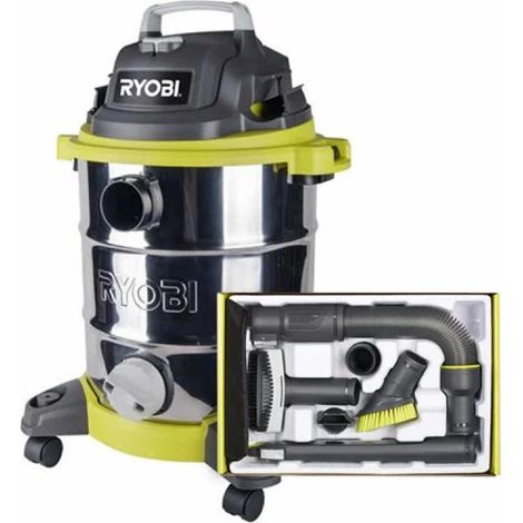 Pack RYOBI aspirapolvere bagnato e asciutto 1500W - 30L - RVC1530IPT-G - 6 accessori pulizia auto - RAKVA04 (1/5)