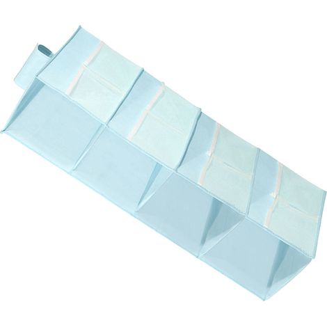 4-lagige Aufbewahrungstasche aus Oxford-Gewebe, waschbar, faltbar, zum Aufhängen, ideal als Kleiderschrank-Organizer für BHs, Unterwäsche und Socken, blau (1/5)