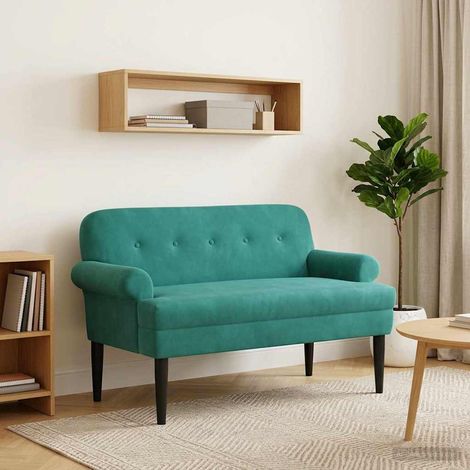Teenpull – Zweisitzer mit Knopfheftung Türkis 120 x 66 x 78 cm Samt (1/5)