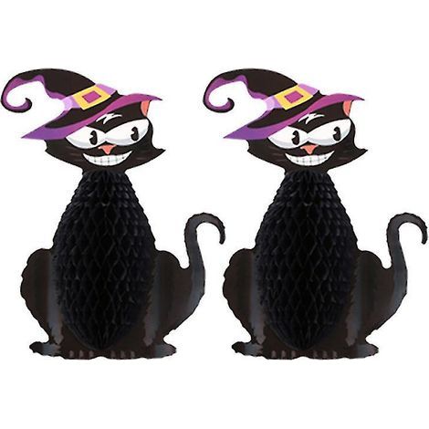Lot de 2 chats suspendus pour décorations d'Halloween (1/3)
