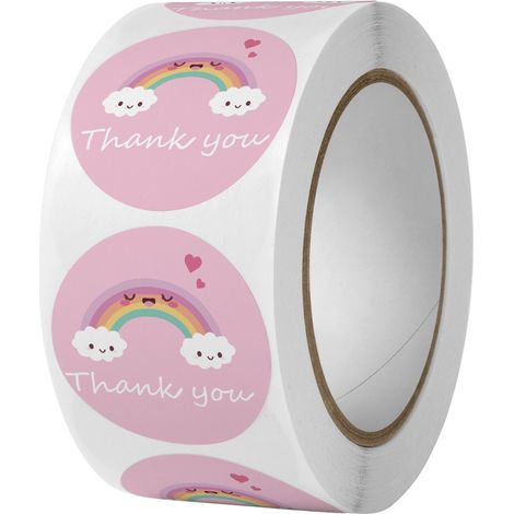 (1000 Stück) Dankeschön-Etiketten, 2,5 cm, 26