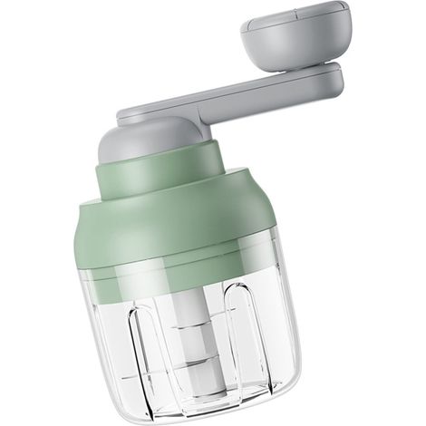 Hachoir à ail multifonctionnel portable manuel, robot culinaire pour la cuisine à la maison et en extérieur, vert (1/5)