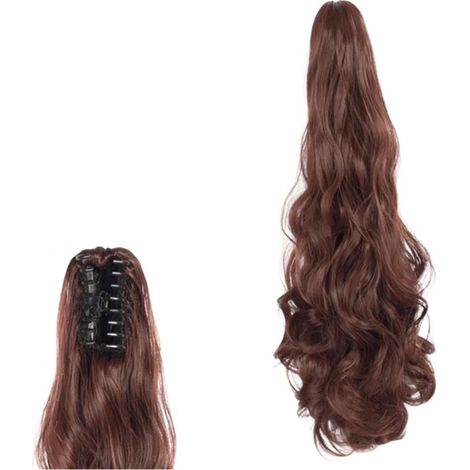 Chignon Cheveux Postiches Extension Synthétique Cheveux Naturels Longs Et Ondulés 24 Pouces Queue De Cheval Pince À Griffes Faux Postiche Noir Brun Blond For Femmes(21) (1/4)