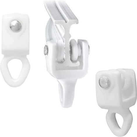 Accessoires pour tringle à rideaux Nano, crochets de poulie, accessoires pour rails de rideaux en PVC à perles, poulies silencieuses (10 pièces)