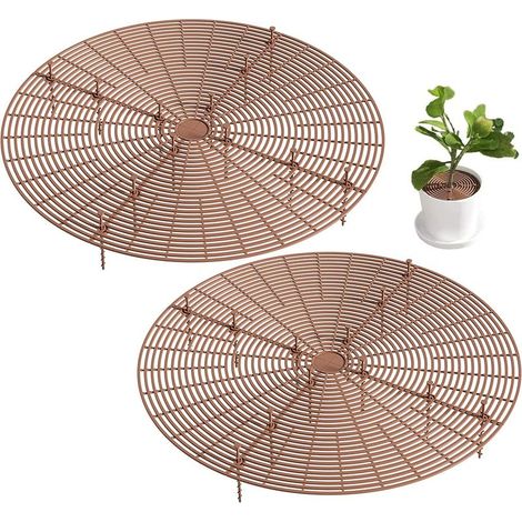 Lot de 2 grilles protectrices pour pots de fleurs, protège-sol empilable pour chat et enfant, garde-boue pour plantes (1/5)