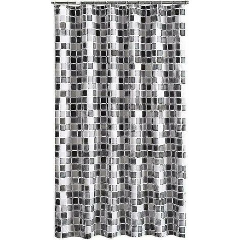 Rideau de douche 200 x 200 cm (l XH), anti-moisissure, antibactérien, hydrofuge, tissu polyester doux (1/3)