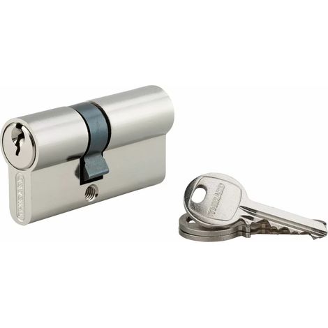 Thirard – Cylindre de serrure cranté 25 x 35 mm nickelé – Mécanisme à 5 goupilles – Panneton anti-arrachement – 3 clés en acier nickelé