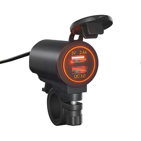 Compatible avec chargeur à double port USB, avec couvercle à ressort, accessoires de chargeur d'outils, lumière orange (1/5)