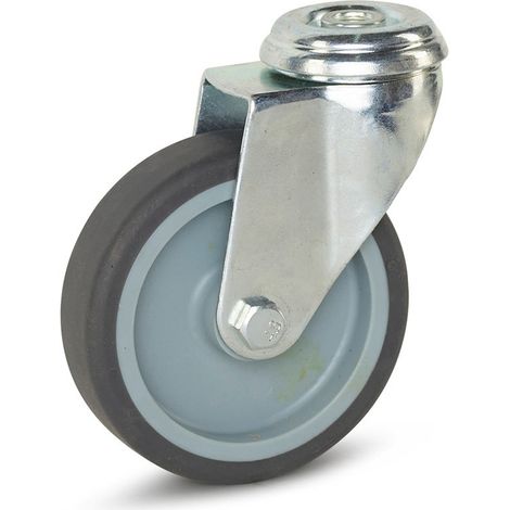 Roulette pivotante - MESO - Meuble - Trou central - 100mm - 90kg