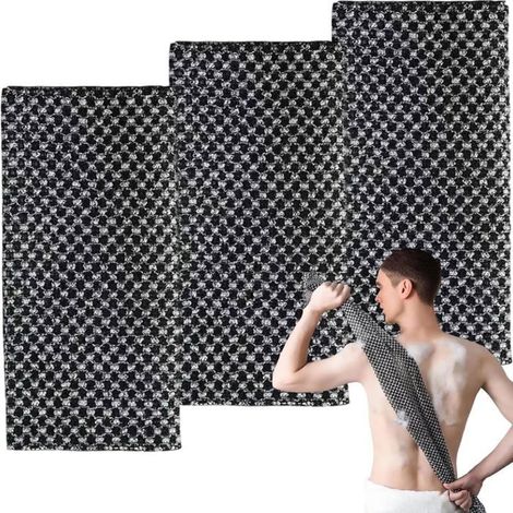 Serviette exfoliante - Japonaises - Gommage du dos - Lot de 3 - Maille nylon séchage rapide (1/5)