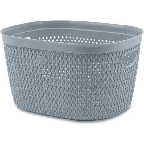 Cestino Biancheria Portabiancheria intreccio Grigio 26,5 x 22 x 15 cm (1/2)