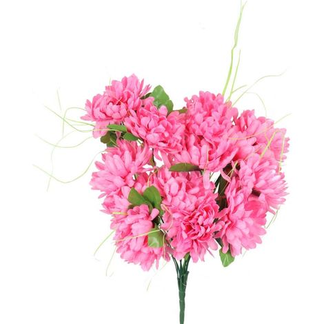 Bouquet de 14 chrysanthèmes roses avec de longs accessoires de 54 cm (1/3)