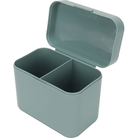 Boîte de rangement bureau 2 compartiments séparés, organiseur multifonctionnel anti-poussière, grande capacité, couche unique avec coussinet en coton, vert (1/5)