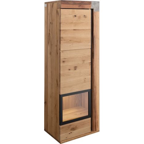 Vitrine Wildeiche / Zerreiche 47x35x142 natur geölt NEW AMSTERDAM 12