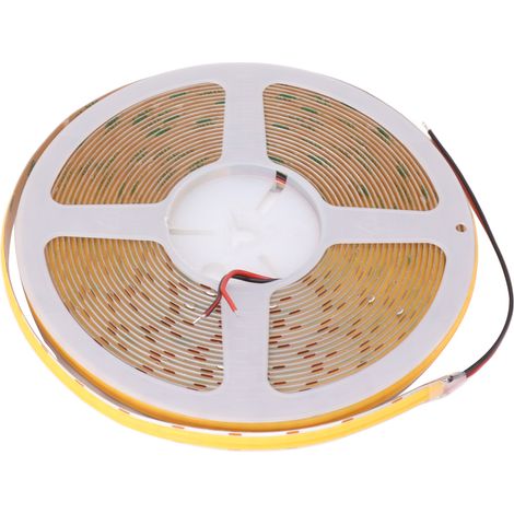 Bande LED COB double rangée flexible et auto-adhésive haute luminosité, idéale pour le bricolage dans les placards de voiture, 10 m (32,8 pi), 24 V, blanc chaud 3000 K. (1/5)