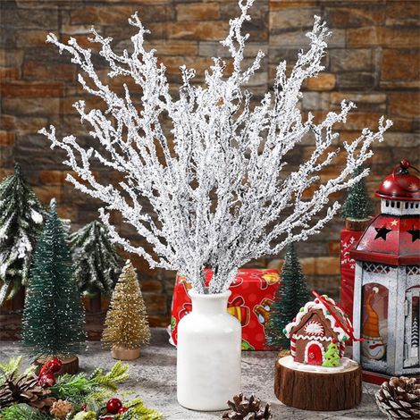 Branches Artificielles De Sapin De Noël - Bouquets De Fleurs Séchées Pour Décoration De Table Et Vase - 10 Pièces (1/5)
