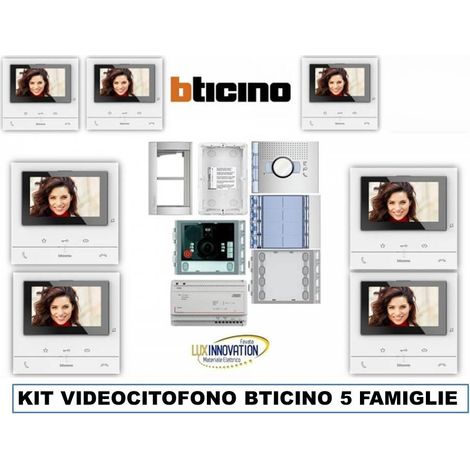 Kit videocitofono Bticino 5 famiglie monitor 100V16B 344652 cinque (1/2)