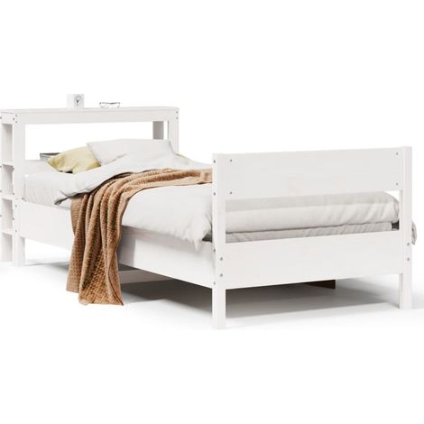 Maison Exclusive - Massivholzbett ohne Matratze Weiß 90x190 cm Ki