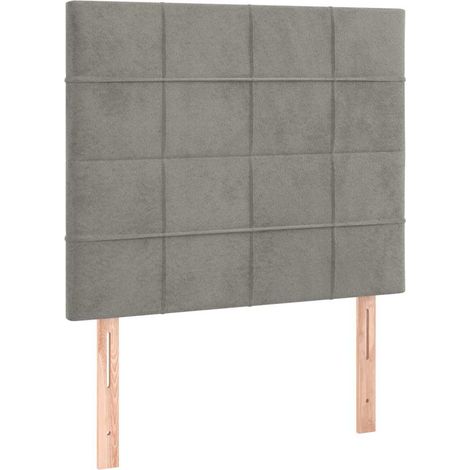 Maison Exclusive - Cabecero gris claro 100x5x118/128 cm terciopel (1/5)