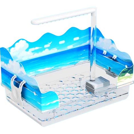 Vasca da bagno automatica per uccelli alimentata tramite USB, doccia per pappagalli con pompa rimovibile, filtro, circolazione dell'acqua, ampia vasca per gabbia per pappagalli cenerini africani, caca (1/5)
