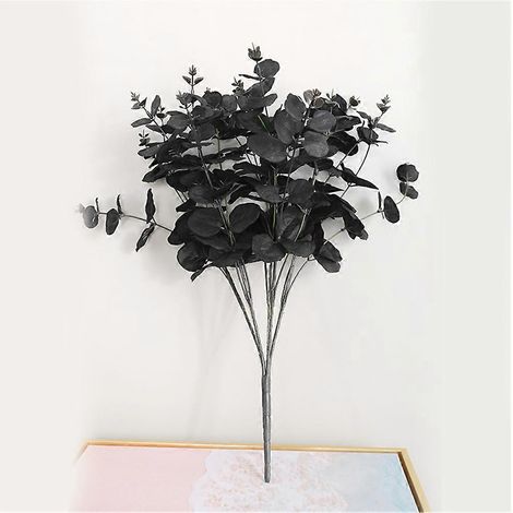 1 bouquet de fleurs artificielles (5 branches, 20 têtes) en eucalyptus artificiel, 6 couleurs, haute qualité