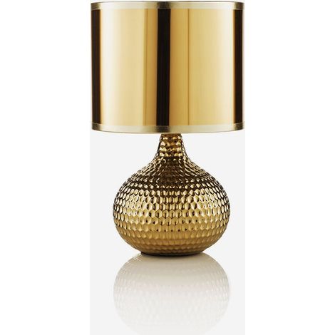 Lampada da tavolo in ceramica con paralume PVC Seronda - Oro (1/3)