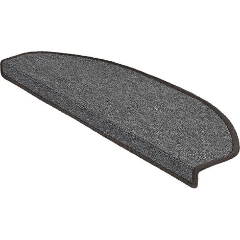 Tapis d'escalier London Gris foncé 23,5 x 65 cm Demi-circulaire