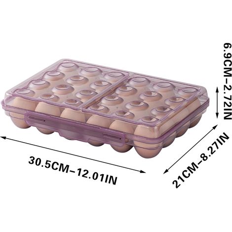 Support Pour Oeufs - Boîte De Rangement Réfrigérateur Alimentaire - Empilable - 30 5 X 21 X 6 9 Cm - 1 Pièce (1/4)