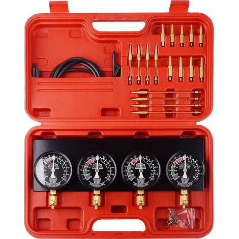 Carburant Aspirateur Synchroniseur Coffret 4pcs Jauges à Vide de Synchronisation de Carburateur sur Plaque Fixe pour Voiture Automobile Outil Kit Pour Moto Voiture Universel