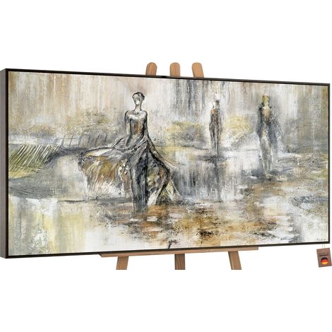 Gemälde Modenschau Rahmen grau 140x70 cm