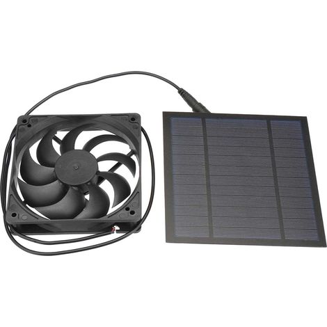 1 Kit ventilation solaire, Ventilateur étanche noir, Panneau solaire, Pour poulailler serre abri (1/5)