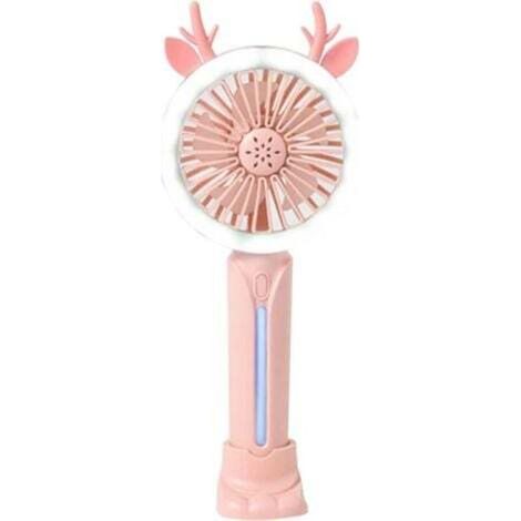 USB-wiederaufladbarer, tragbarer Ventilator – praktisch – ideal für Schüler und Büro – kleiner, tragbarer Ventilator, pink
