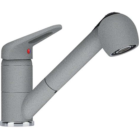Franke - Grifo monomando de fregadero FC 9547.084, con ducha extraíble, piedra gris 115.0470.670 (1/2)