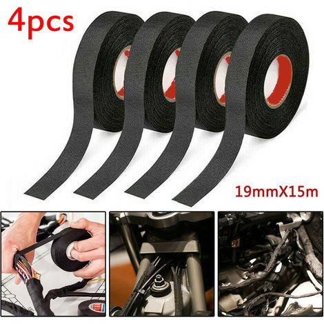 Ruban Adhésif En Tissu Pour Faisceau Électrique 19mm X 15m Résistant À L'abrasion Déchirable À La Main Lot De 4 (1/5)