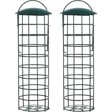 MSBD Mangeoire Oiseaux Exterieur, Mangeoires pour Oiseaux Sauvages pour Boules De Graisse pour Boulettes, pour Petits Oiseaux Sauvages Vert Foncé (1/5)