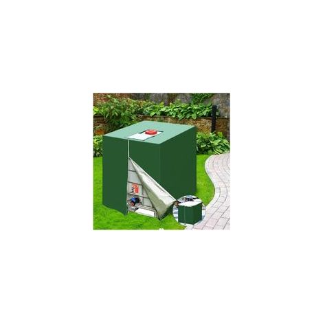 Bache pour Cuve 1000 l, Bâche de Protection Solaire pour réservoir d'eau de Pluie IBC, Anti-poussière Anti-UV, Housse de Protection, bâche de Protection 116 x 100 x 120 cm, Vert (1/5)