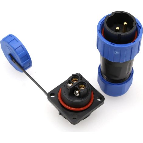 TY20 2 Pin 25A Connecteur d'alimentation imperméable à l'eau de l'aviation, mâle Femelle Prise, extérieur Solaire Camion unité de câblage à vis (1/5)