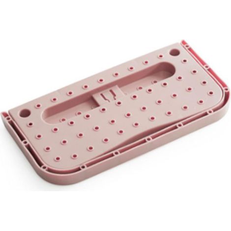 Porte-chaussures mural adhésif pliable gain de place en PP porte-chaussures suspendu pour salle de bain rose taille unique (1/5)