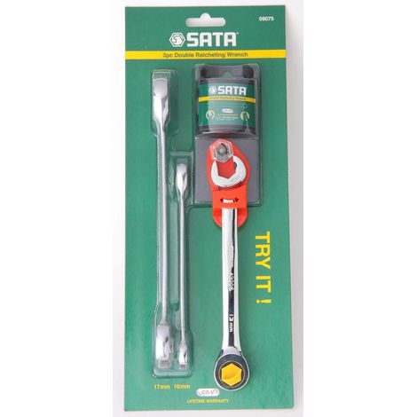 Set de 3 llaves inglesas con carraca Sata 10-17 mm (1/2)