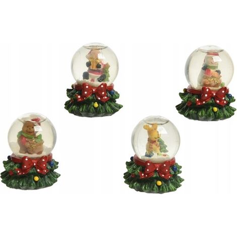 Boule à neige décorative de Noël mélange de motifs 6,5 cm
