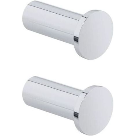 Crochets à visser Patère Murale Ronde 40mm, Crochets Muraux en Acier Inox, Crochets pour Salle de Bain Chambre Cuisine, 2Pcs Chrome Poli, EGOY001Y-C-2P (1/4)